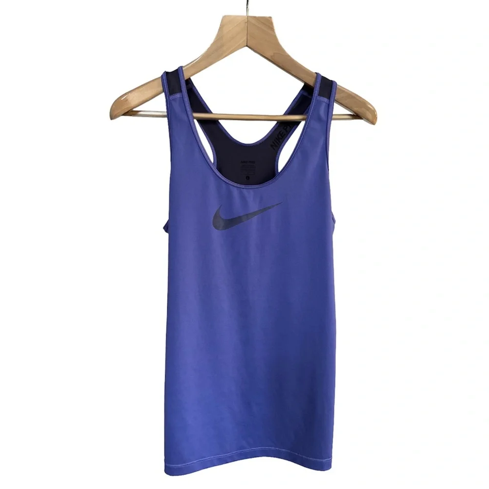 Nike Pro Women’s 2 Toned Purple Dri-Fit Activewear Tank Top, Size Large - Picture 1 of 7